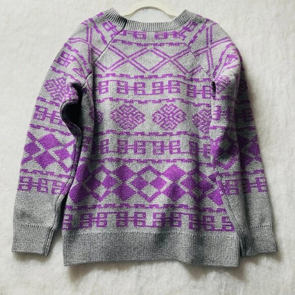 Lane Bryant Womens Gray Crew Neck Fair Isle Jumper Pullover Sweater Size 18/20 - Picture 2 of 8